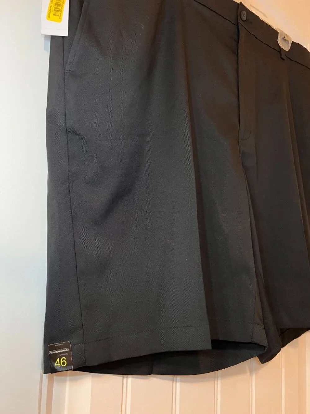 NWT Roundtree & Yorke Performance Golf Shorts Big Man Flat Front Black 46